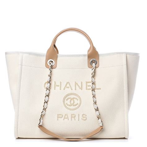 chanel canvas tote with pearls|chanel canvas tote shopping bag.